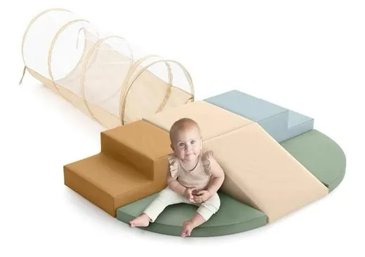 Set de soft play con rampa y túnel para bebés
